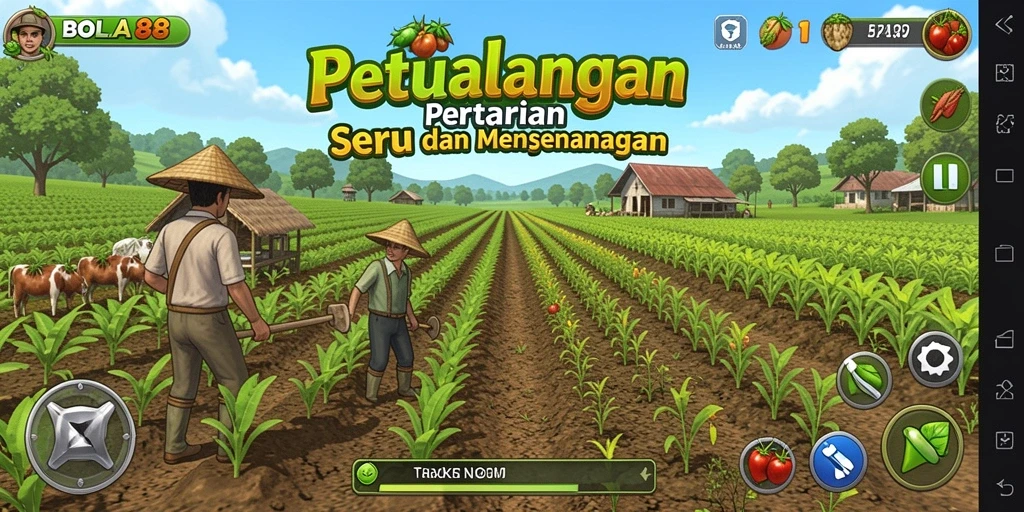 Screenshot utama <strong>BOLA88</strong> menampilkan kebun yang subur dan cerah.