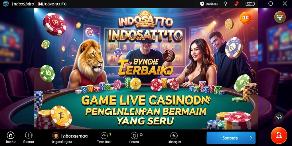Screenshot gameplay INDOSATTOTO menampilkan suasana Live Casino yang menarik.