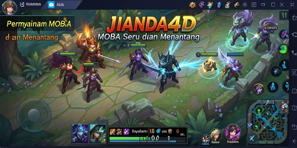 Screenshoot gameplay seru dari JANDA4D yang menunjukkan pertempuran antara tim.