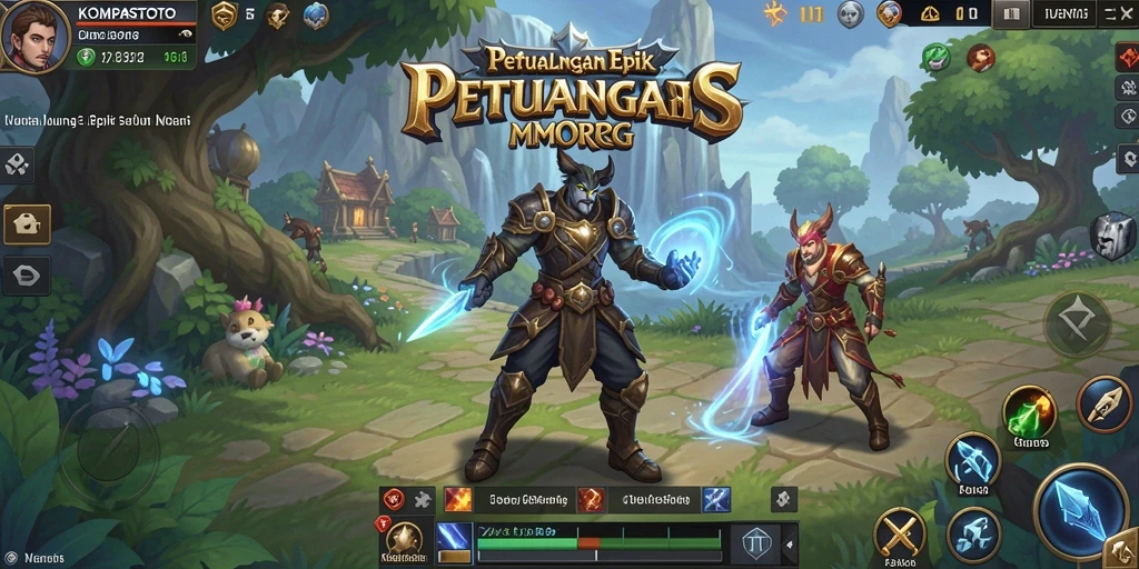 Screenshot menampilkan gameplay seru dari KOMPASTOTO dalam petualangan MMORPG.