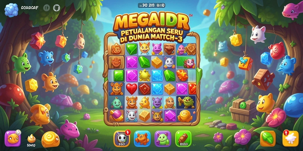 Gameplay seru MEGAIDR dengan tantangan Match-3 yang menarik.