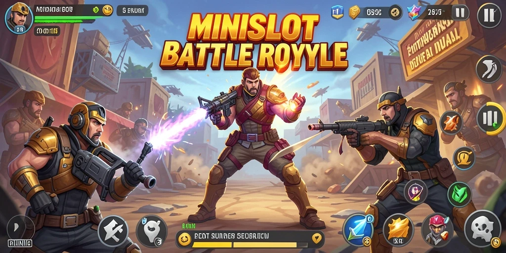 Screenshot gameplay MINISLOT dengan aksi seru Battle Royale.