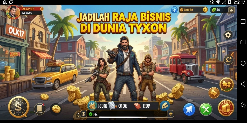 Screenshot utama OLX17 menampilkan aksi gameplay Tycoon yang seru.