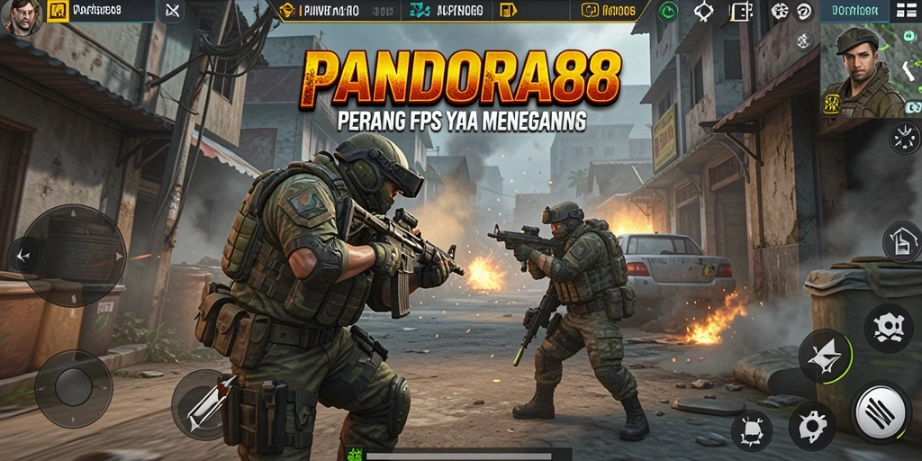 Screenshot PANDORA88 menunjukan aksi mendebarkan dalam gameplay FPS.