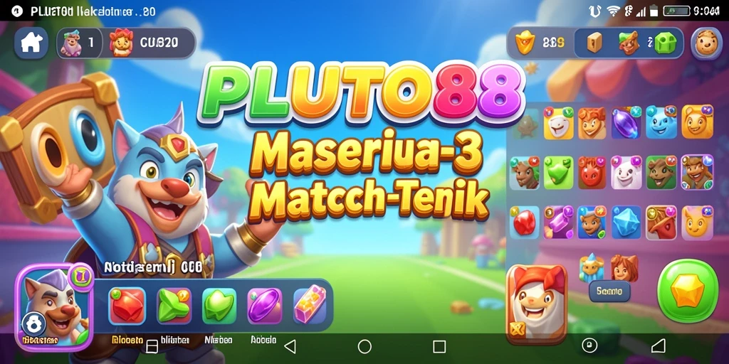Tampilan gameplay seru PLUTO88 dengan pencocokan buah yang menarik.
