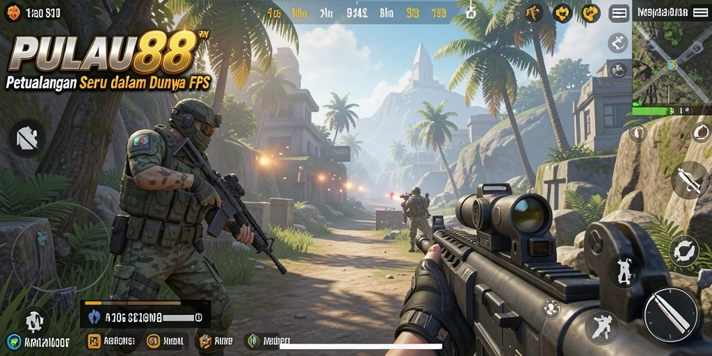 Screenshot utama PULAU88 menampilkan aksi gameplay mendebarkan.