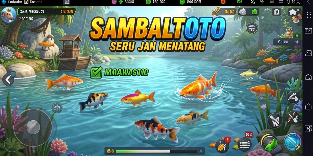 Tampilan gameplay <strong>SAMBALTOTO</strong> yang menegangkan saat memancing ikan.