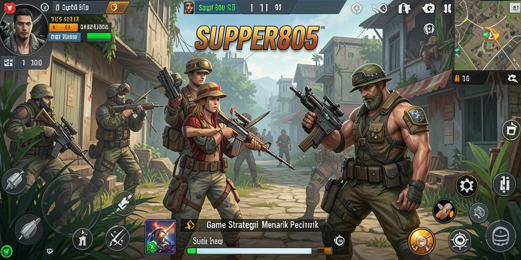 Screenshot SUPER805 menampilkan aksi pertempuran menarik dalam gameplay SLG.