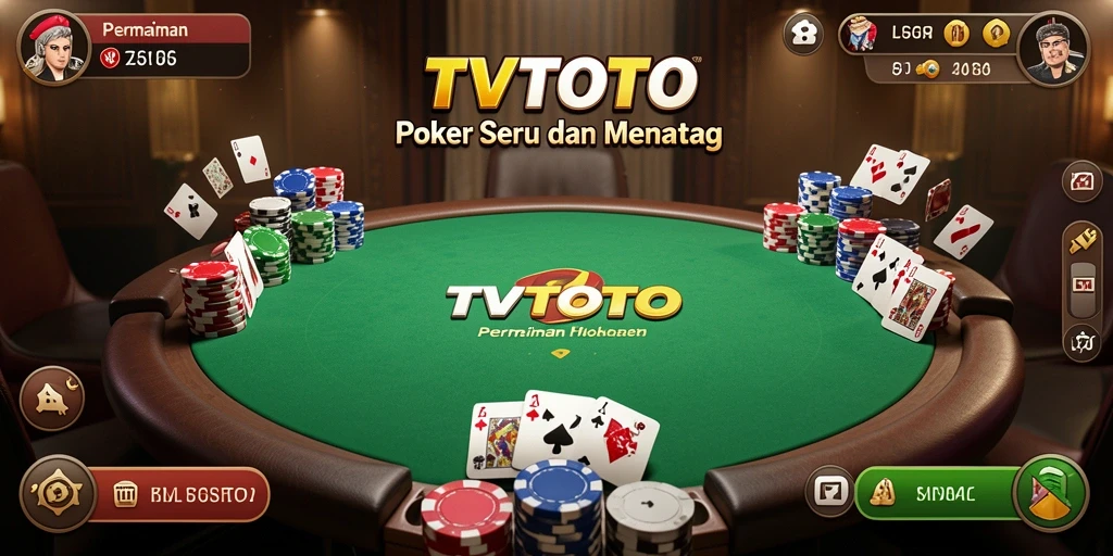 Gameplay seru TVTOTO yang menampilkan sisi kompetitif permainan Poker.