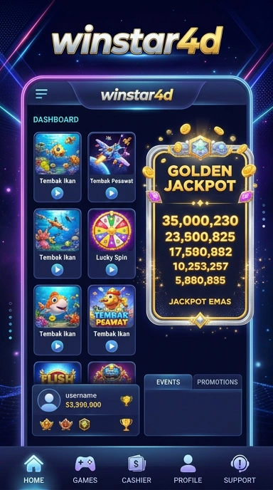 Tampilan antarmuka sederhana winstar4d untuk kemudahan pengguna.